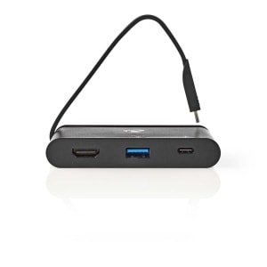 Nedis Tietokonekeskitin | USB Type-C | USB-C / USB 3.0 / HDMI | Virransyöttö 100 W | Musta